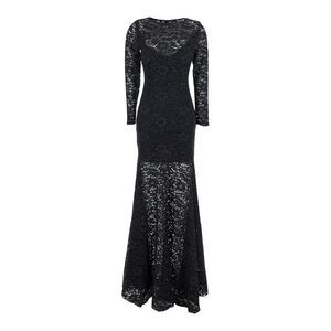 Plain Women Long Sleeves Lace Maxi Dress